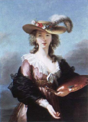 Elisabeth Louise Viegg-Le Brun self portrait in a straw hat France oil painting art